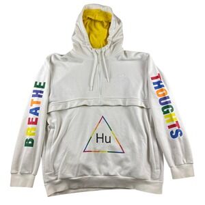 adidas White Hoodie with Multicolor Accents